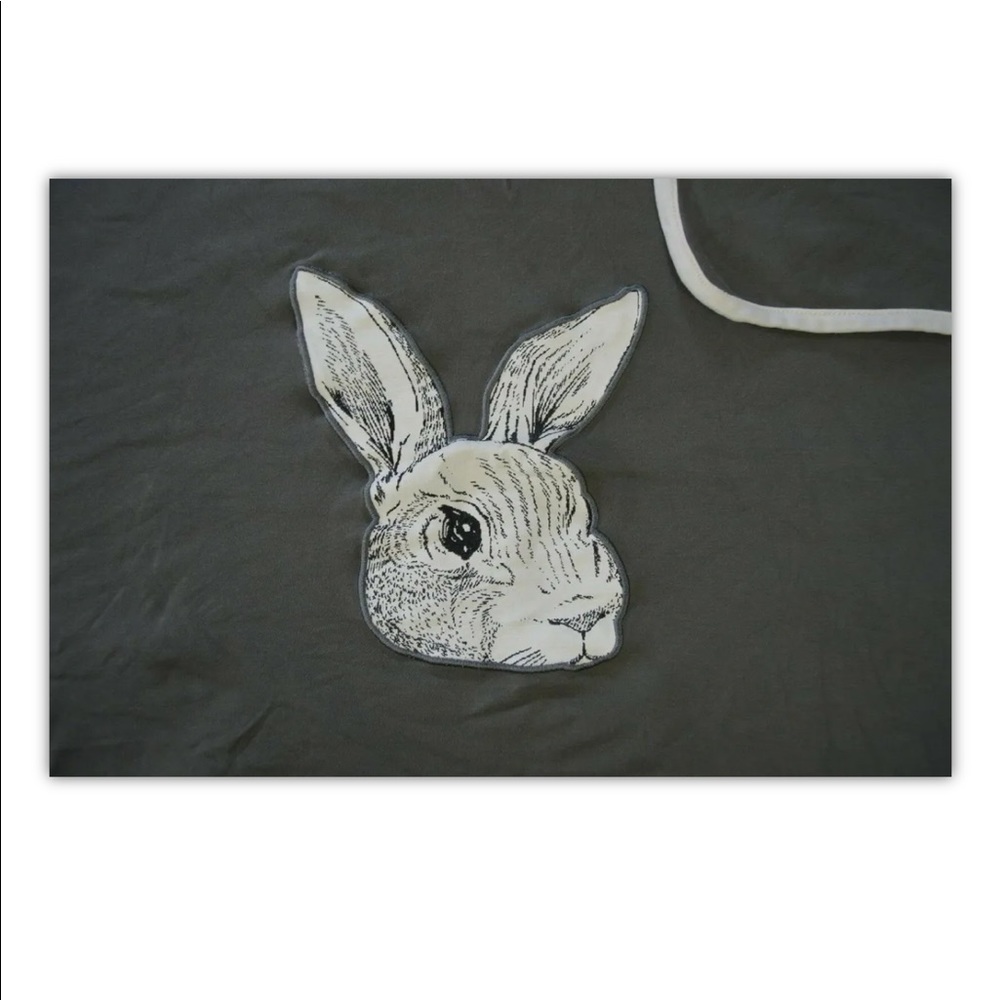 Victoria Beckham for Target Rabbit Baby Blanket Bunny Gray Cream Off White